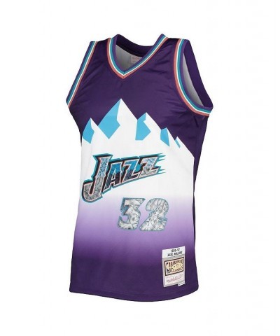 Men's Karl Malone Purple Utah Jazz 1996-97 Hardwood Classics 75th Anniversary Diamond Swingman Jersey $94.50 Jersey