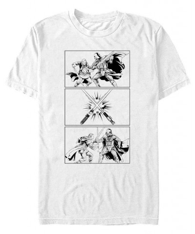 Men's Star Wars Obi Wan Kenobi Three Stack T-shirt White $19.59 T-Shirts