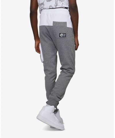 Men's Big and Tall Top Block Cargo Fleece Joggers Gray 1 $36.04 Pants