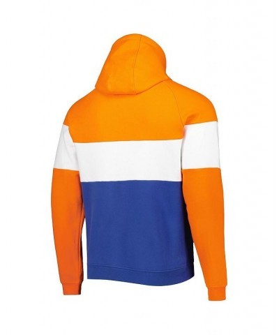 Men's Royal, Orange Denver Broncos Colorblock Throwback Pullover Hoodie $30.36 Sweatshirt