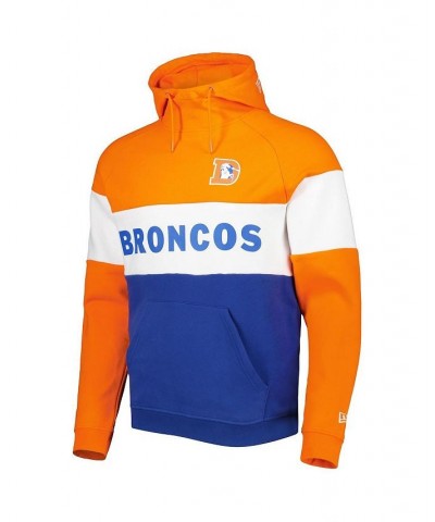 Men's Royal, Orange Denver Broncos Colorblock Throwback Pullover Hoodie $30.36 Sweatshirt