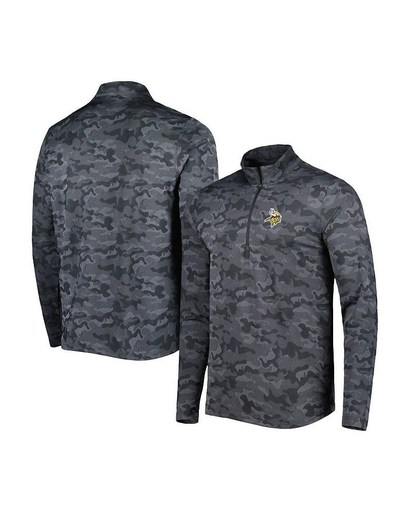 Men's Black Minnesota Vikings Brigade Quarter-Zip Sweatshirt $44.00 Sweatshirt