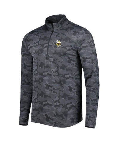 Men's Black Minnesota Vikings Brigade Quarter-Zip Sweatshirt $44.00 Sweatshirt