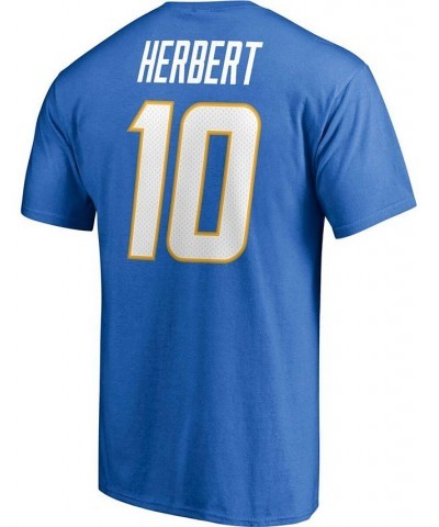 Men's Justin Herbert Powder Blue Los Angeles Chargers Player Icon Name and Number T-shirt $17.28 T-Shirts