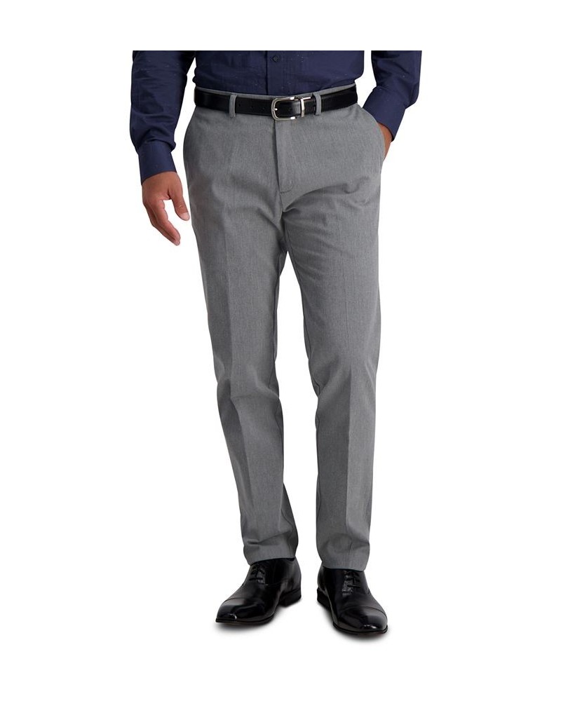 Men’s Iron Free Premium Khaki Slim-Fit Flat-Front Pant Gray $30.79 Pants