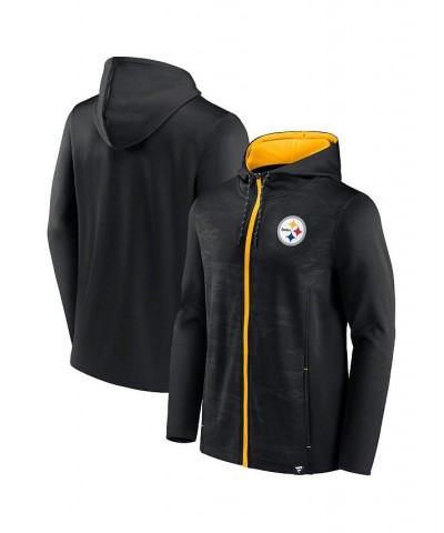 Men's Branded Black, Gold Pittsburgh Steelers Ball Carrier Full-Zip Hoodie $43.34 Sweatshirt