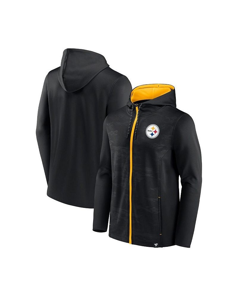 Men's Branded Black, Gold Pittsburgh Steelers Ball Carrier Full-Zip Hoodie $43.34 Sweatshirt