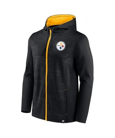 Men's Branded Black, Gold Pittsburgh Steelers Ball Carrier Full-Zip Hoodie $43.34 Sweatshirt