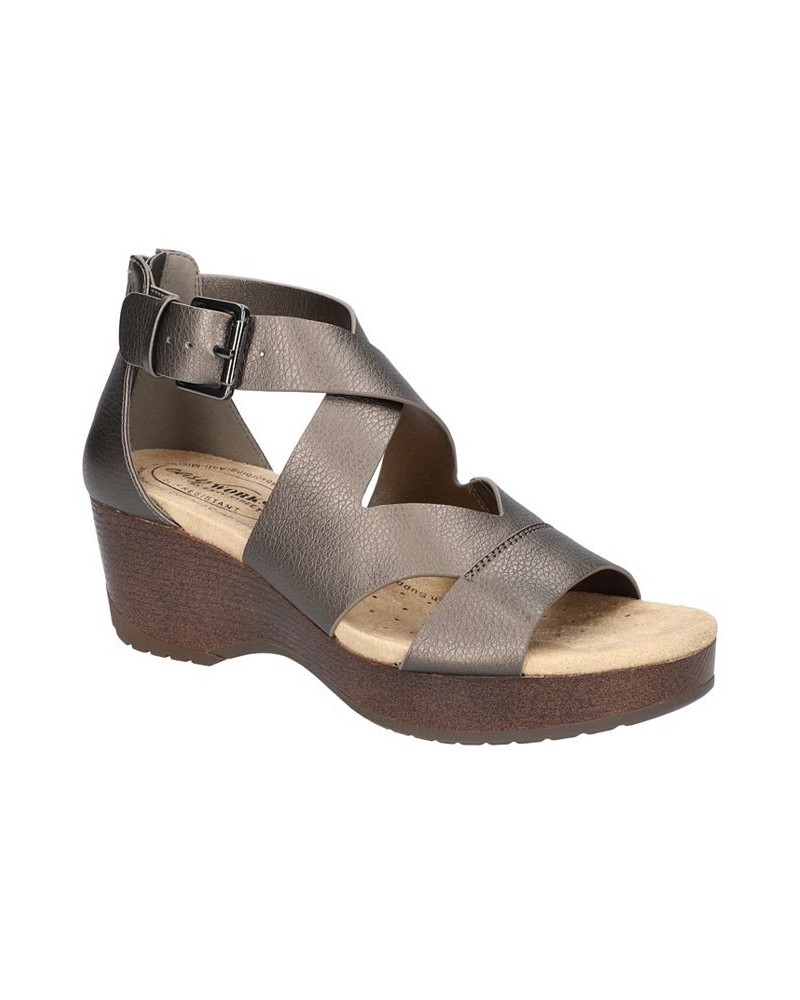 Women's Easy Works Roza Slip Resistant Round Toe Sandals Brown $42.40 Shoes