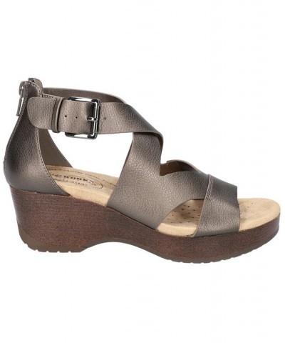 Women's Easy Works Roza Slip Resistant Round Toe Sandals Brown $42.40 Shoes