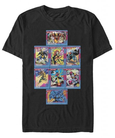 Men's X-Men Core Cards Short Sleeve Crew T-shirt Black $14.70 T-Shirts