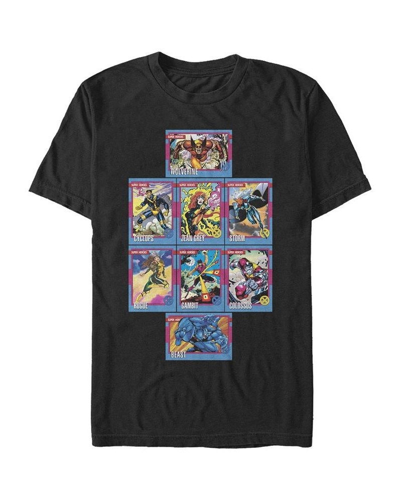 Men's X-Men Core Cards Short Sleeve Crew T-shirt Black $14.70 T-Shirts