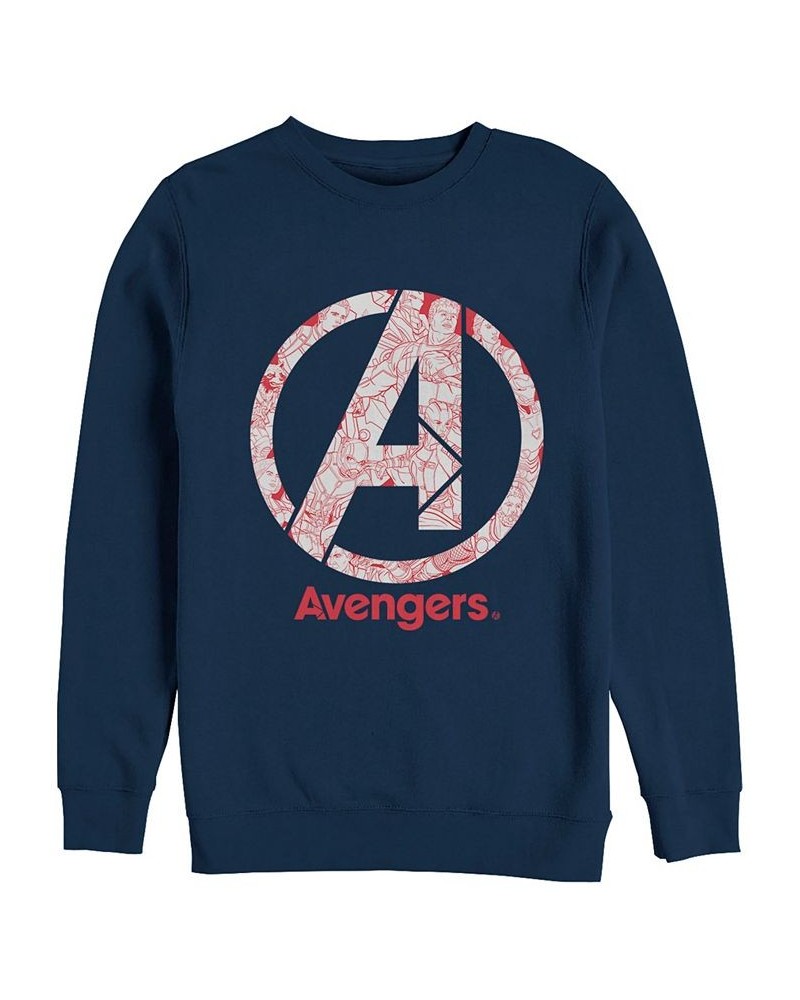 Marvel Men's Avengers Endgame Line Art Logo, Crewneck Fleece Blue $27.50 Sweatshirt