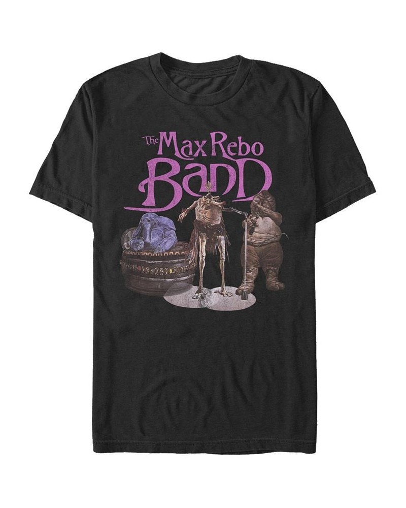 Men's Maxrebo Band Short Sleeve Crew T-shirt Black $17.84 T-Shirts