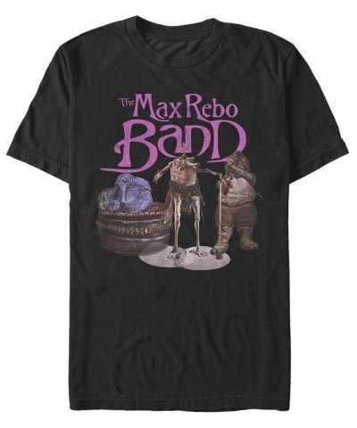 Men's Maxrebo Band Short Sleeve Crew T-shirt Black $17.84 T-Shirts