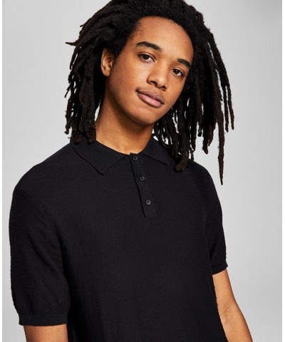 Men's Soft Knit Short-Sleeve Polo Shirt Black $14.11 Shirts