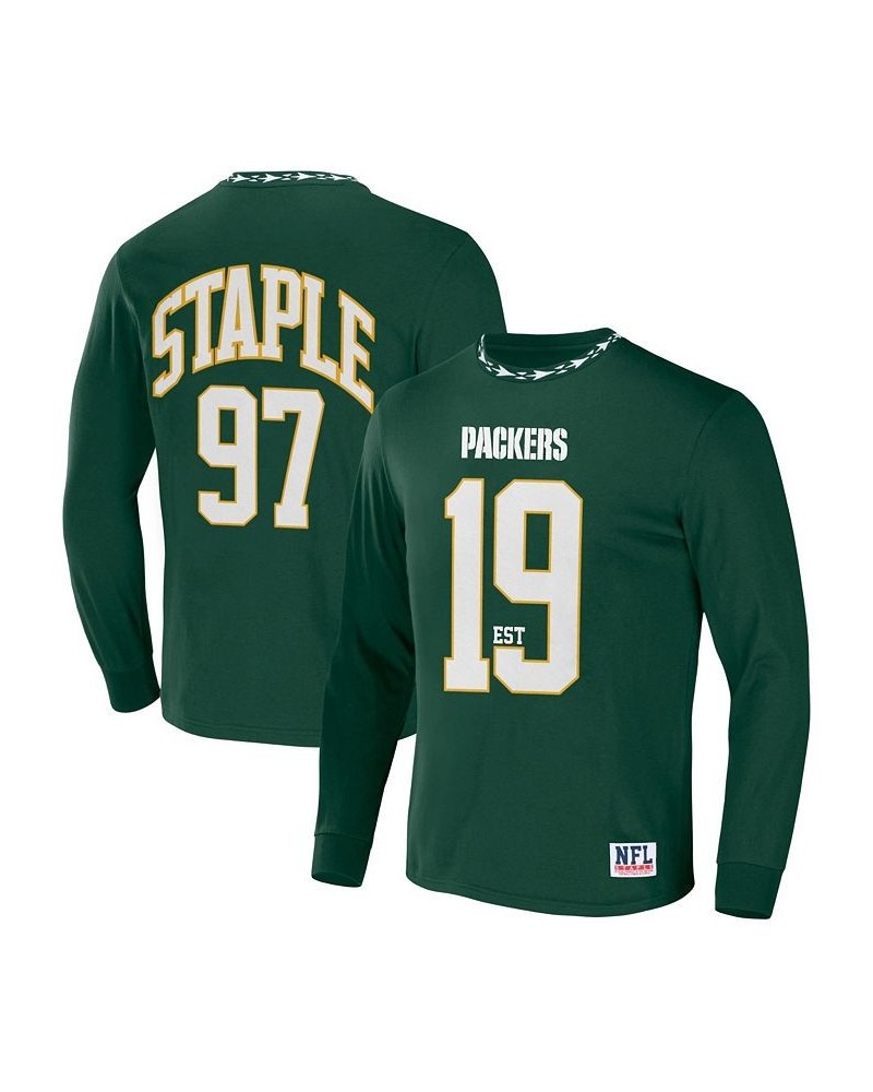 Men's NFL X Staple Hunter Green Green Bay Packers Core Long Sleeve Jersey Style T-shirt $20.21 T-Shirts