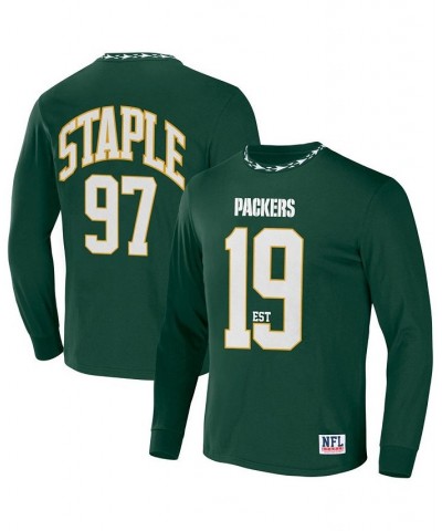 Men's NFL X Staple Hunter Green Green Bay Packers Core Long Sleeve Jersey Style T-shirt $20.21 T-Shirts