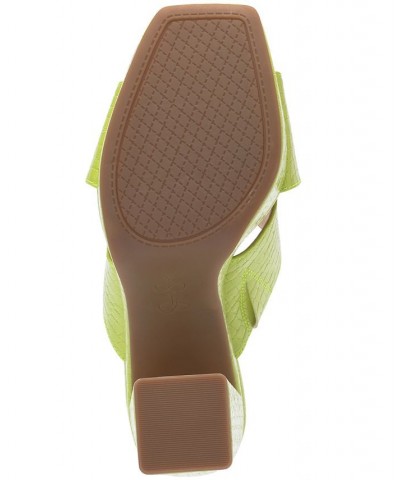 Women's Basima Crisscross Platform Sandals Green $53.41 Shoes