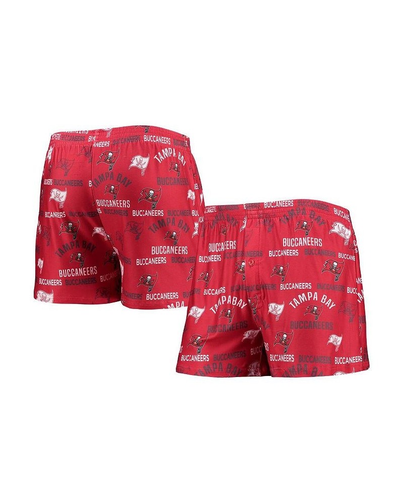 Men's Red Tampa Bay Buccaneers Flagship Allover Print Knit Boxers $15.39 Underwear