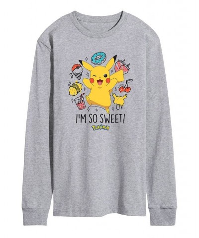 Men's Pokemon I'm So Sweet Long Sleeve T-shirt Gray $18.90 T-Shirts