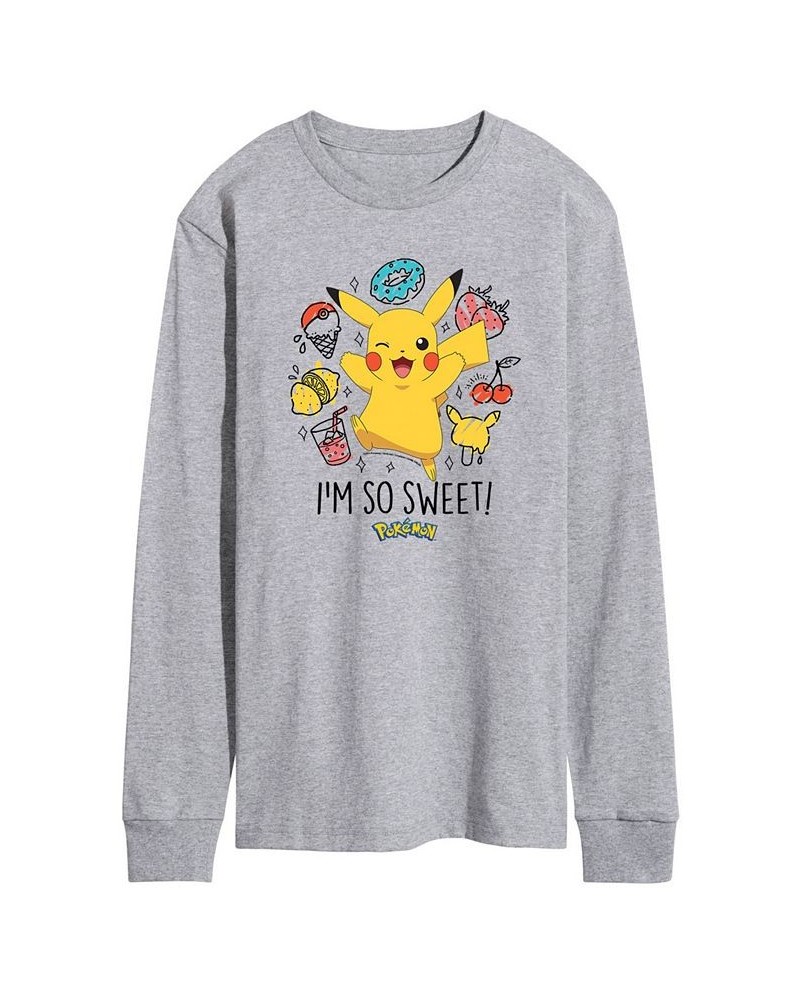 Men's Pokemon I'm So Sweet Long Sleeve T-shirt Gray $18.90 T-Shirts