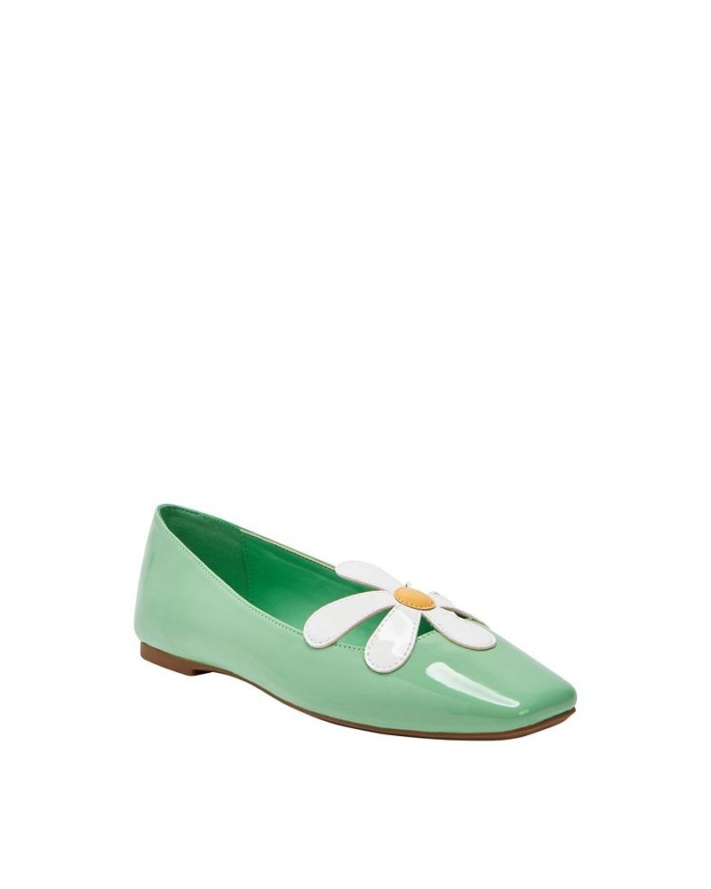 Women's The Evie Daisy Slip-On Flats Green $52.47 Shoes