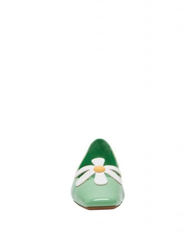 Women's The Evie Daisy Slip-On Flats Green $52.47 Shoes