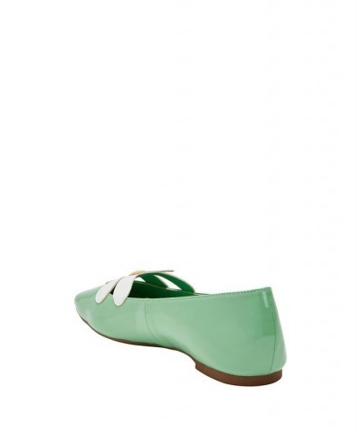 Women's The Evie Daisy Slip-On Flats Green $52.47 Shoes