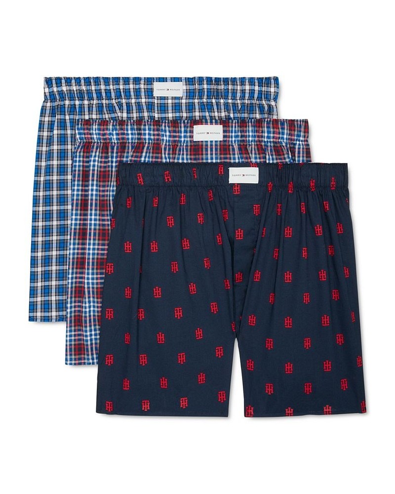 Men's 3-Pk. Classic Printed Cotton Poplin Boxers PD03 $19.59 Underwear