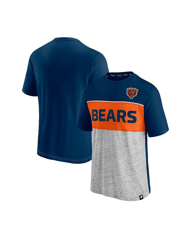 Men's Branded Navy and Heathered Gray Chicago Bears Colorblock T-shirt $20.00 T-Shirts