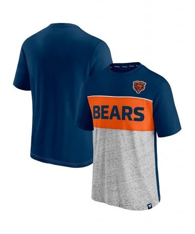 Men's Branded Navy and Heathered Gray Chicago Bears Colorblock T-shirt $20.00 T-Shirts