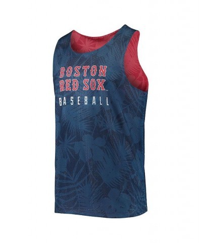 Men's Navy Boston Red Sox Floral Reversible Mesh Tank Top $24.50 T-Shirts