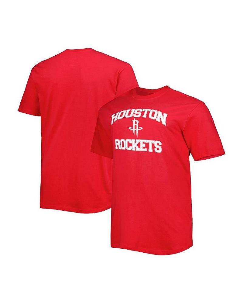 Men's Red Houston Rockets Big and Tall Heart and Soul T-shirt $18.40 T-Shirts