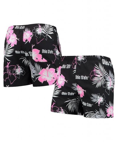 Men's Black Ohio State Buckeyes Neon Floral Swim Trunks $28.20 Swimsuits