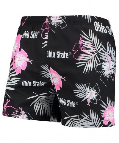 Men's Black Ohio State Buckeyes Neon Floral Swim Trunks $28.20 Swimsuits