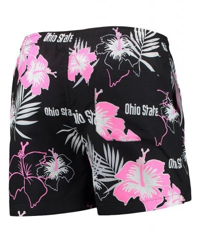 Men's Black Ohio State Buckeyes Neon Floral Swim Trunks $28.20 Swimsuits