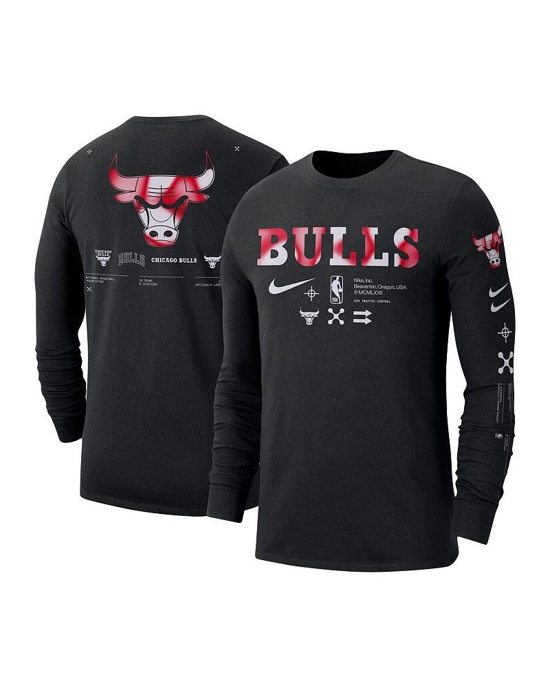 Men's Black Chicago Bulls Essential Air Traffic Control Long Sleeve T-shirt $30.67 T-Shirts