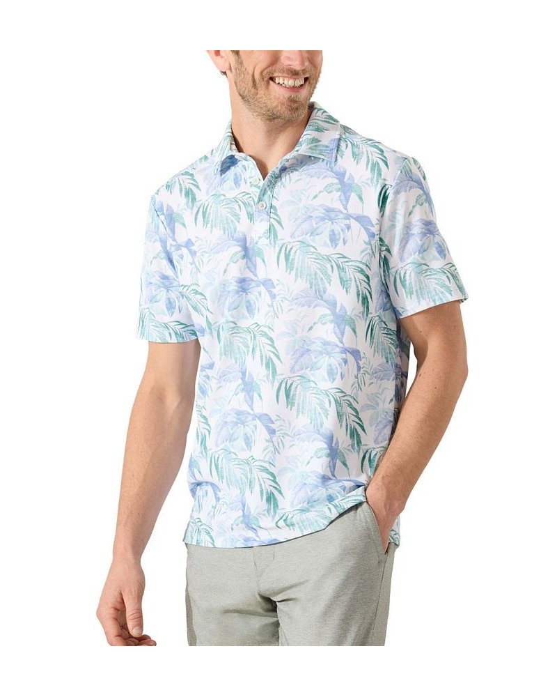 Men's Floating Fronds Islandzone Botanical-Print PiquÉ Polo Shirt Blue $51.60 Polo Shirts