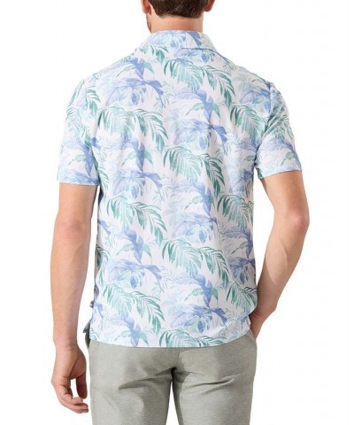 Men's Floating Fronds Islandzone Botanical-Print PiquÉ Polo Shirt Blue $51.60 Polo Shirts