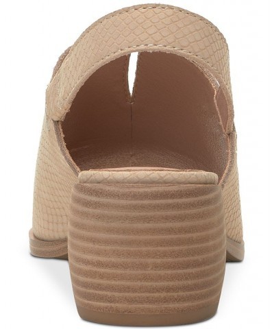 Women's Jaila Block-Heel Slingback Shooties Tan/Beige $52.36 Shoes