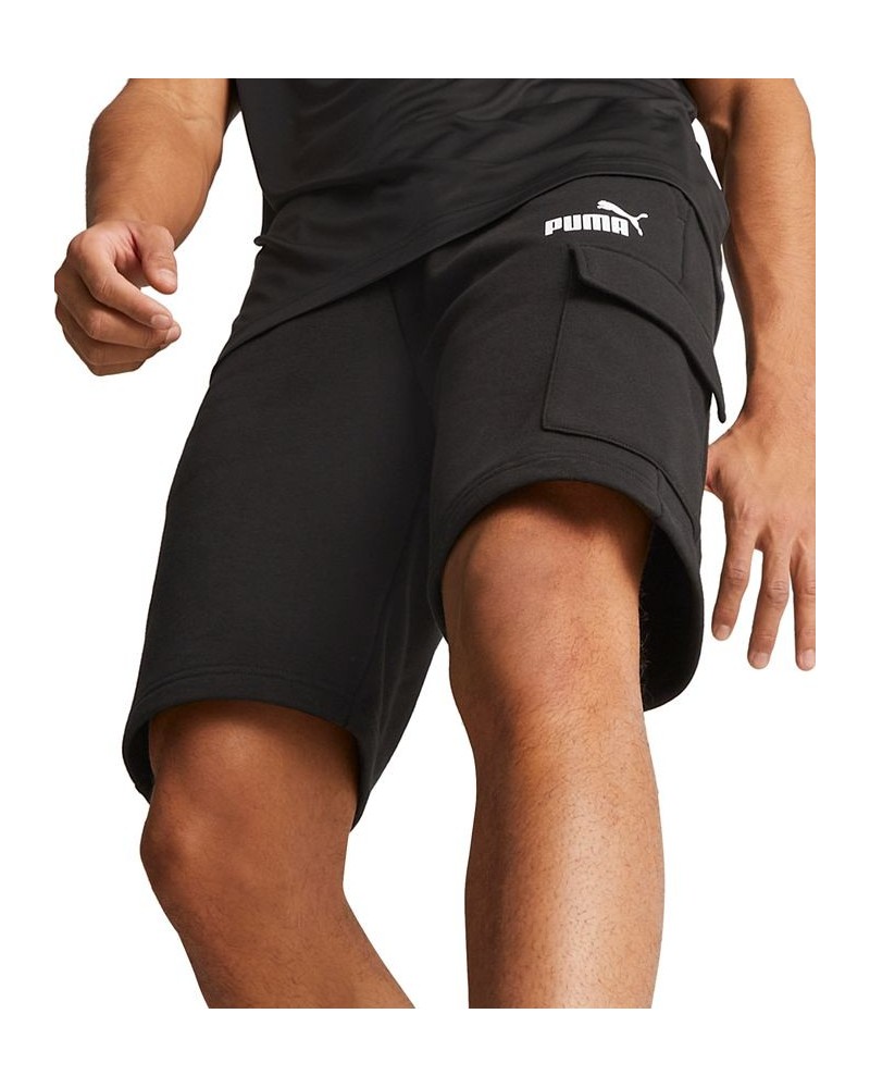 Men's Cargo French Terry Fleece Logo 10" Shorts Black $18.80 Shorts