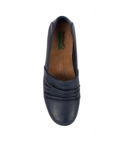 Women's Piper Slip On Flats Blue $32.39 Shoes