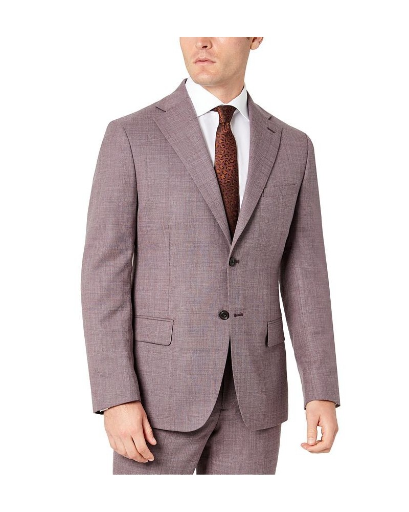 Men's Slim-Fit Berry Stripe Wool Suit Jacket Purple $191.40 Suits