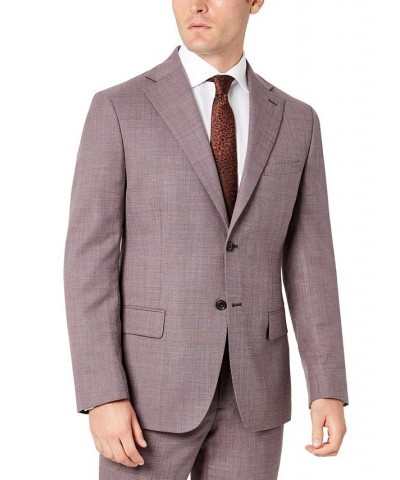 Men's Slim-Fit Berry Stripe Wool Suit Jacket Purple $191.40 Suits