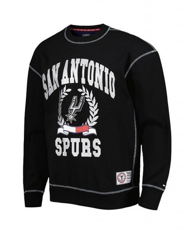 Men's Black San Antonio Spurs Peter French Terry Pullover Crew Sweatshirt $28.70 Sweatshirt