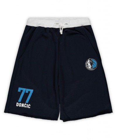 Men's Luka Doncic Navy Dallas Mavericks Big and Tall French Terry Name and Number Shorts $18.80 Shorts