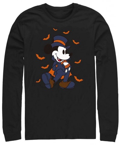 Men's Mickey Classic Vampire Mickey Long Sleeves T-shirt Black $22.79 T-Shirts