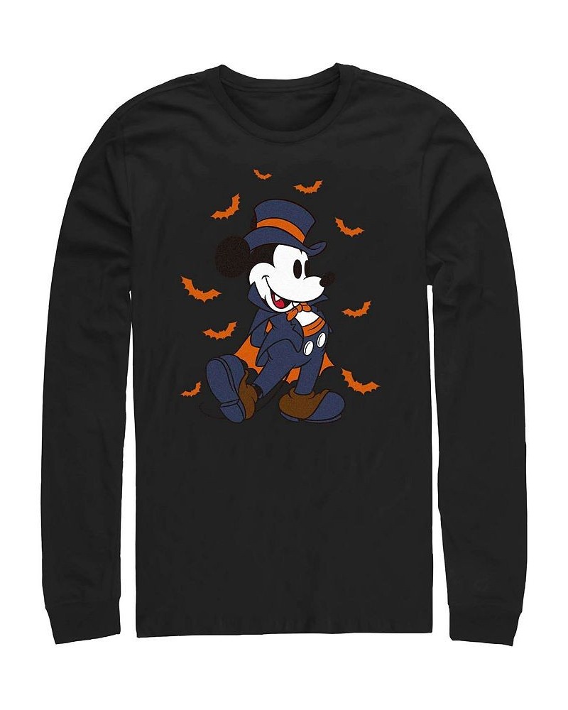 Men's Mickey Classic Vampire Mickey Long Sleeves T-shirt Black $22.79 T-Shirts