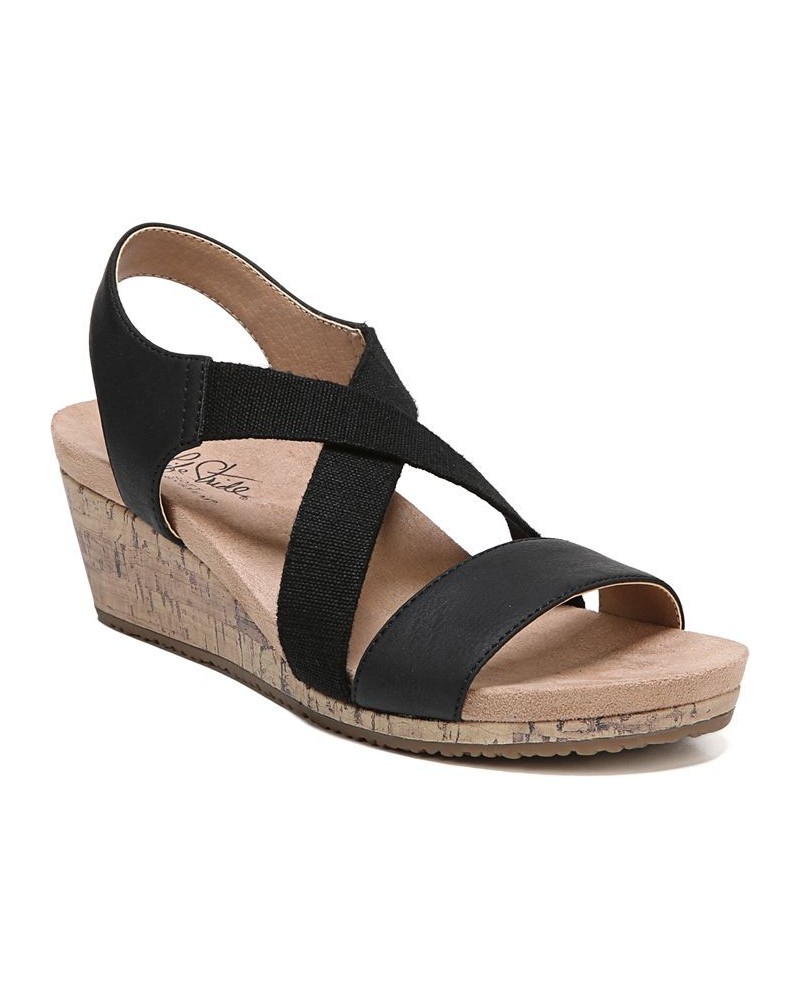 Mexico Wedge Sandals Black $32.00 Shoes